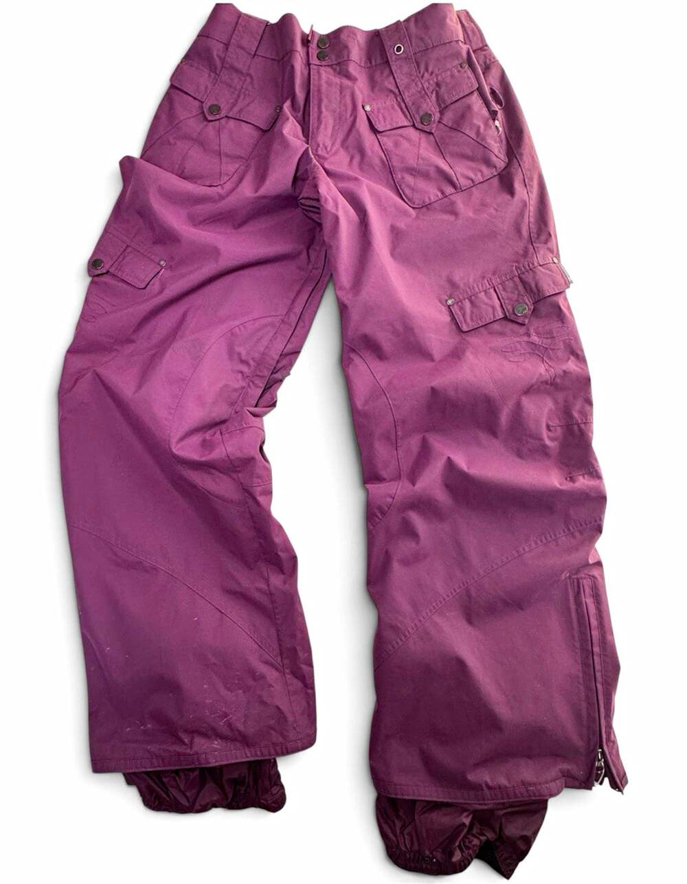 Burton Purple Waterproof Snowboard Ski Cargo Pants Vent Gaiter Womens Medium
